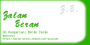 zalan beran business card