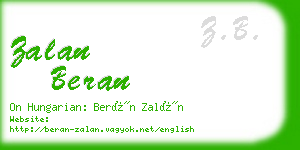 zalan beran business card